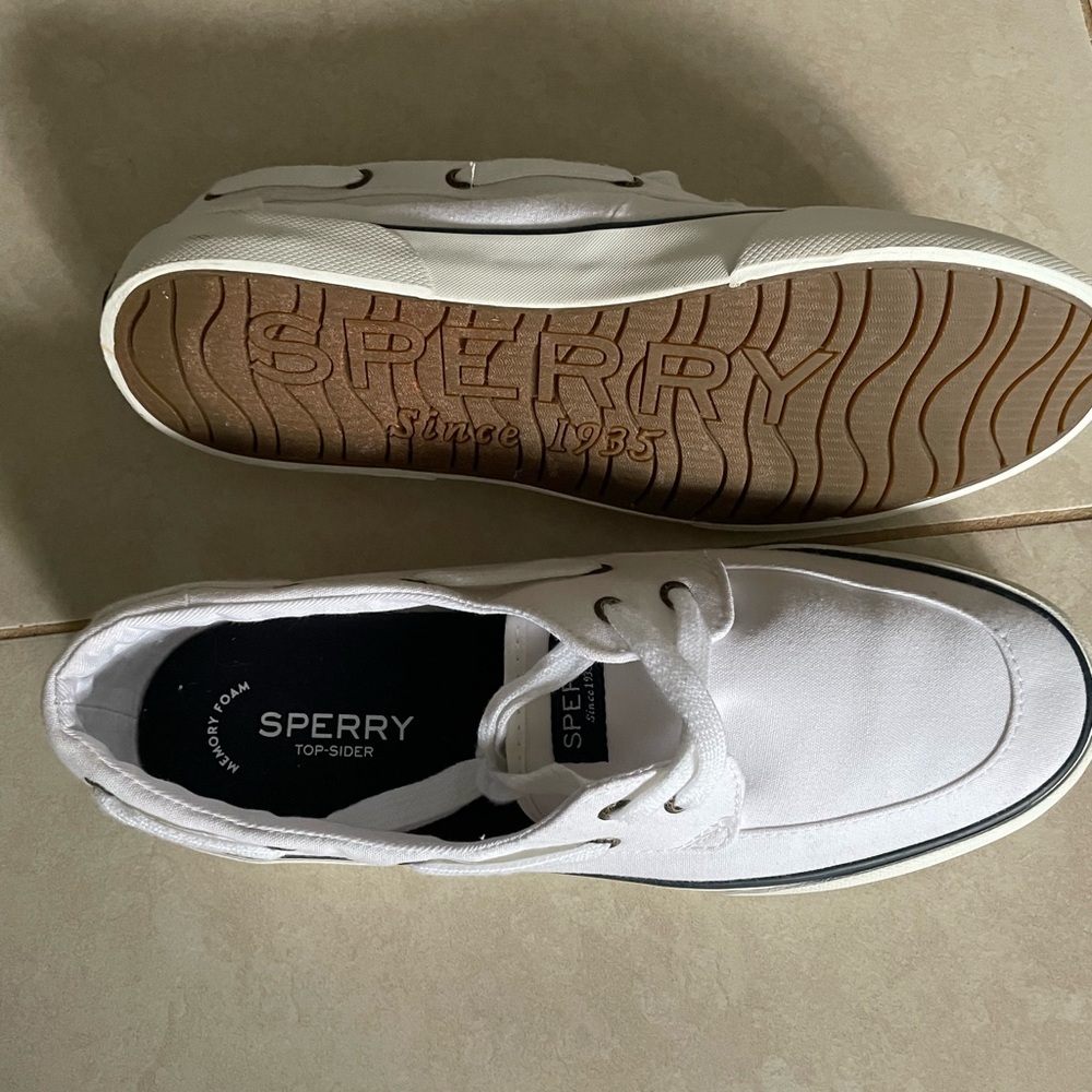 Sperry Woman’s White Canvas Boat Shoes